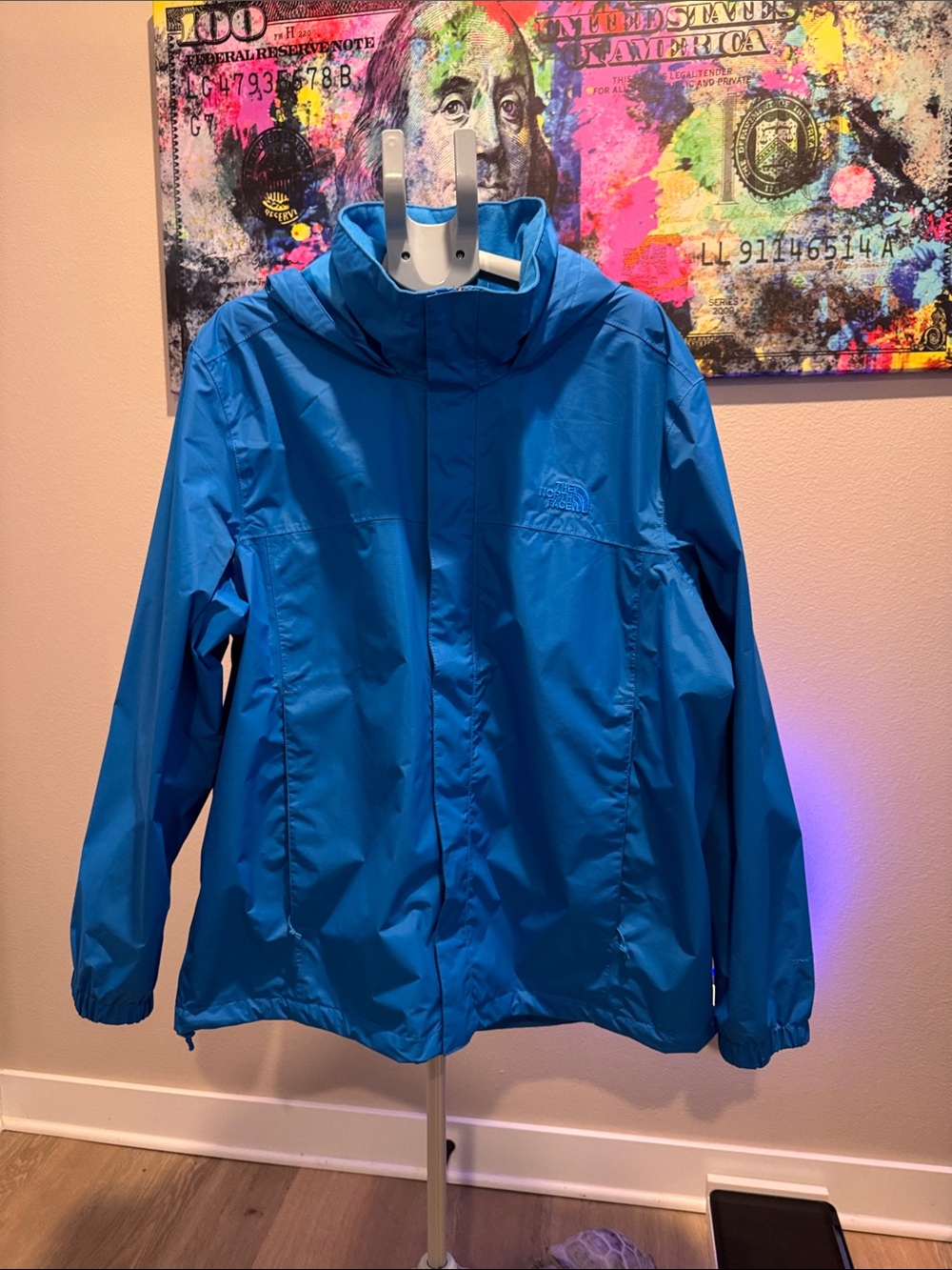 The North Face Blue Hooded Shell Jacket